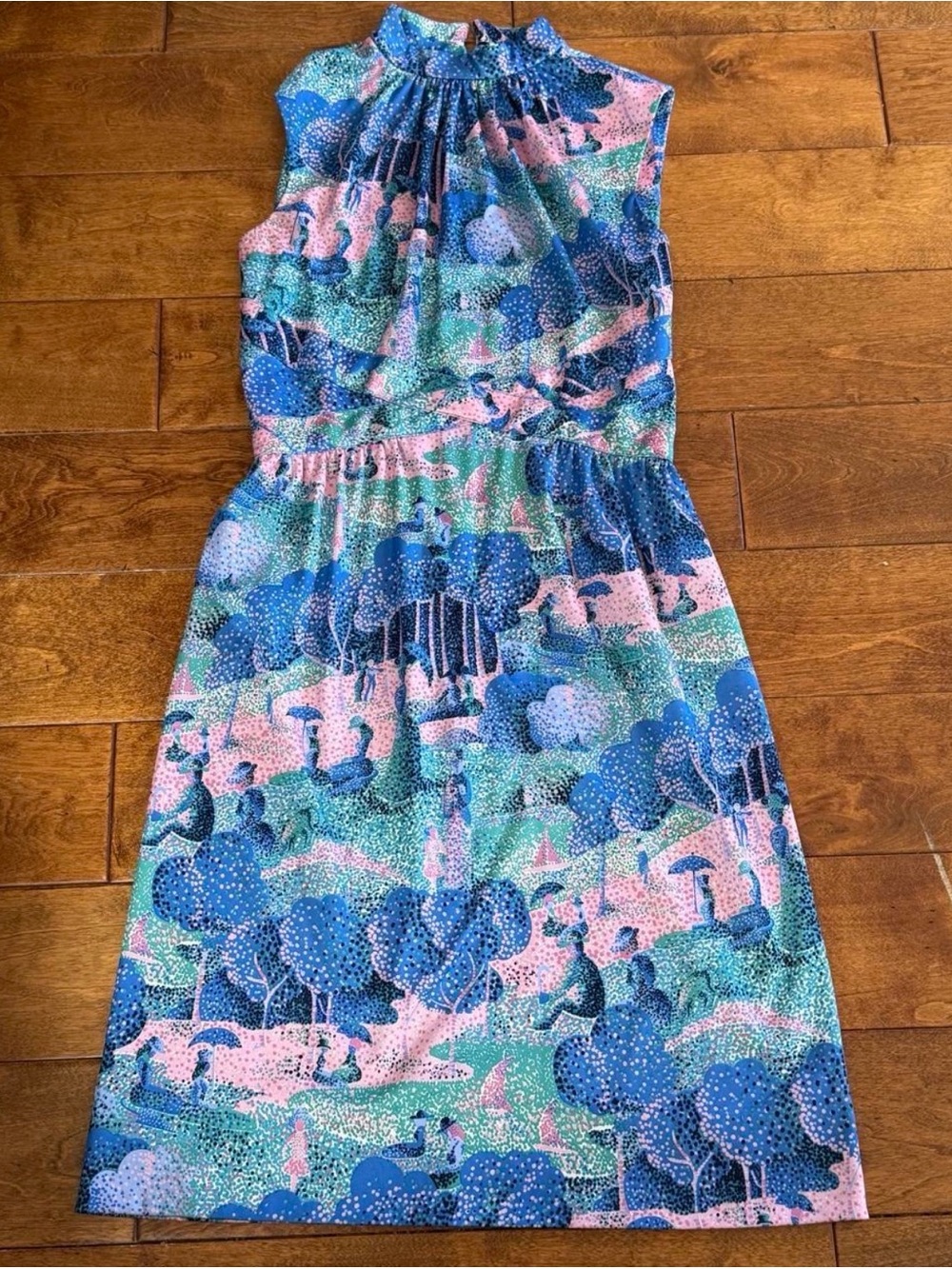 Vintage Leslie Fay Dress Wearable Art by Victor Costa Small/Medium